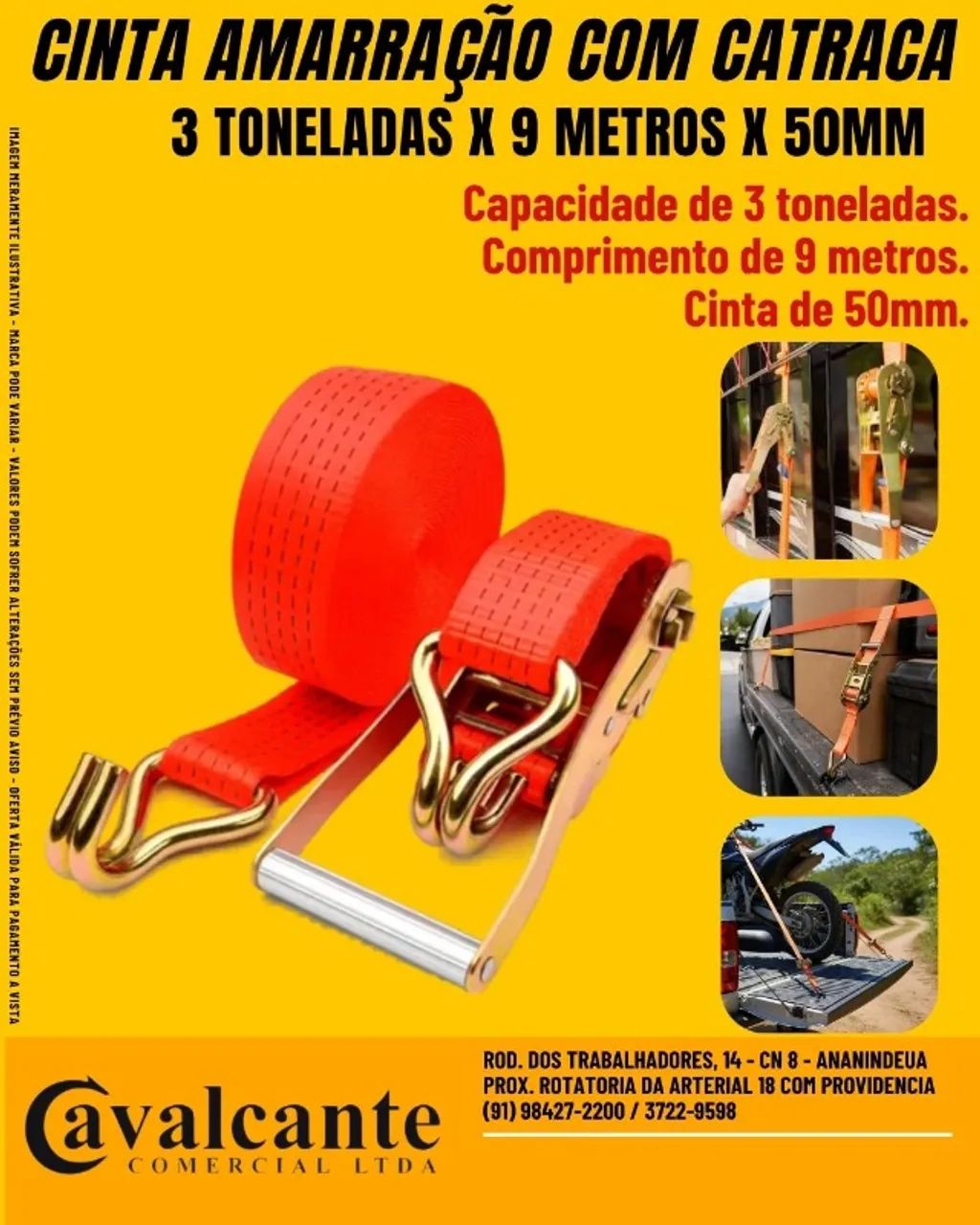 CINTA DE CATRACA 3 TONELADAS X 9 METROS X 50MM