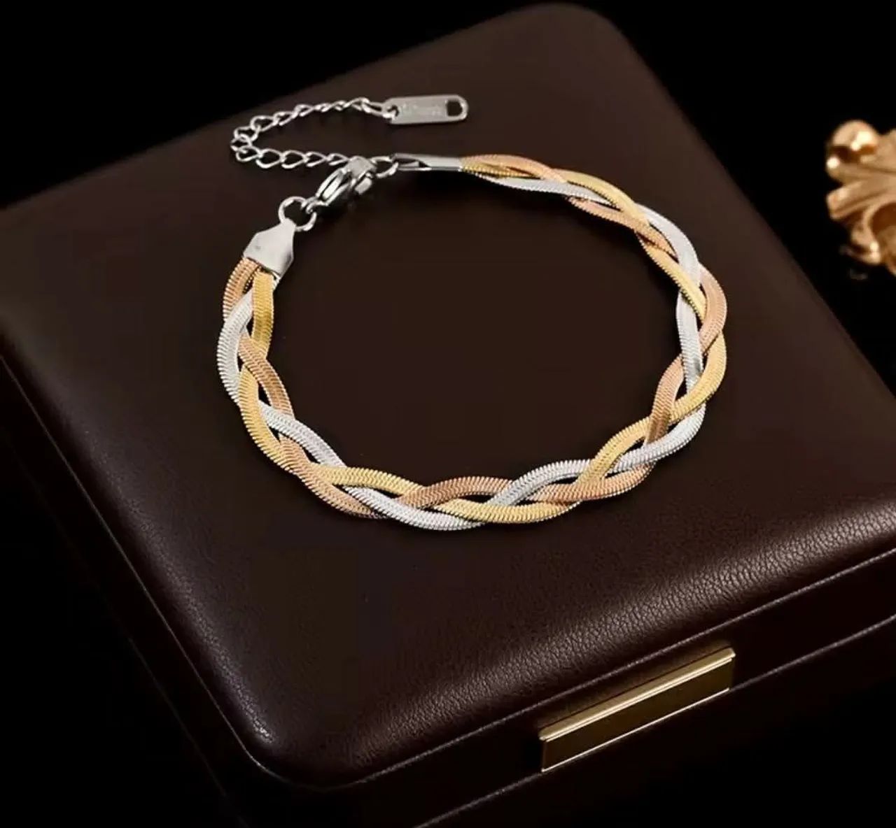 Conjunto trançado colar e pulseira 3 fios  - Foto 3