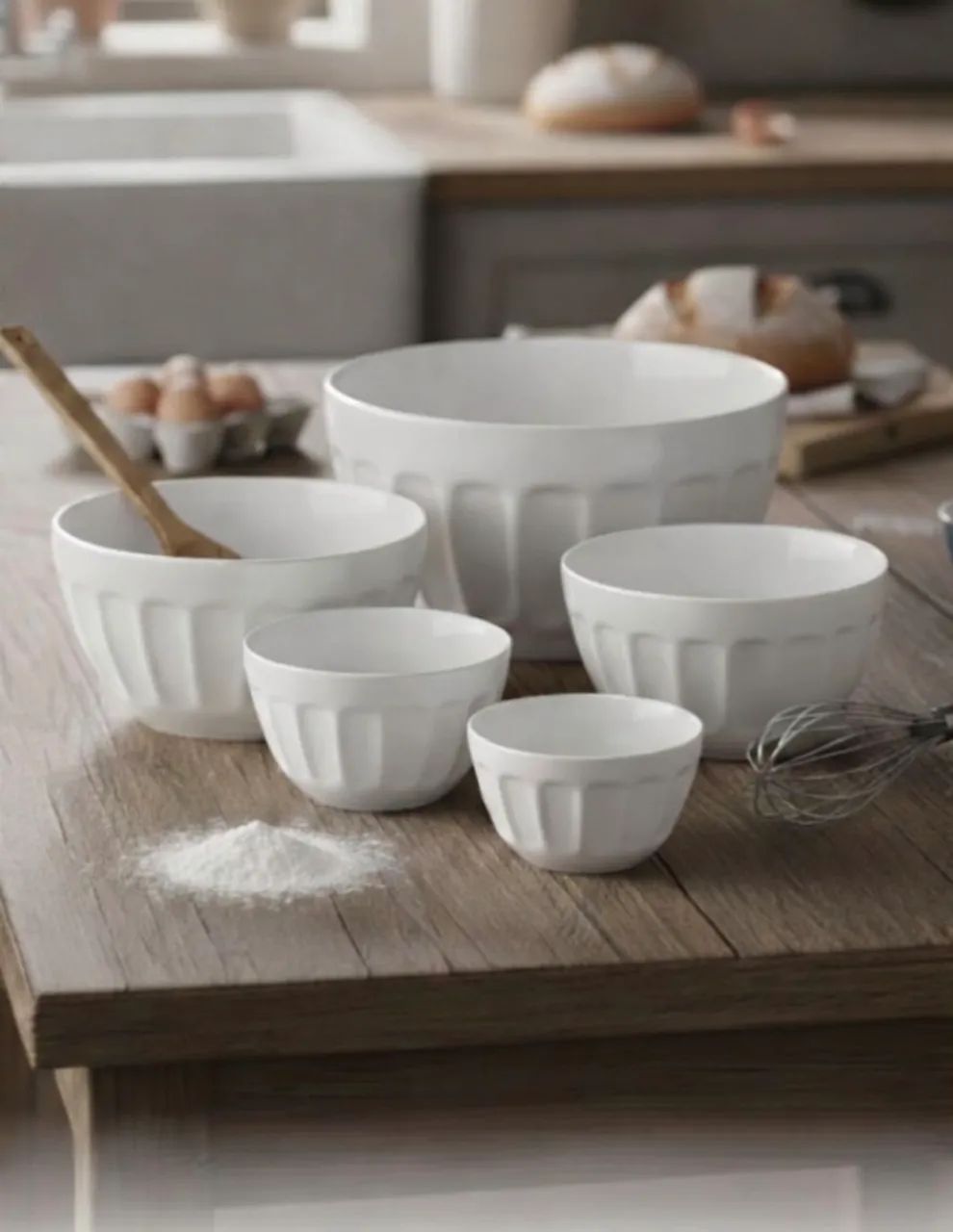 Conjunto com 05 tijelas em cerâmica  para servir 