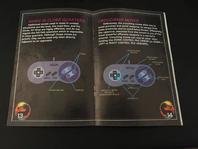 Manual Mortal Kombat Super Nintendo Original - Foto 2