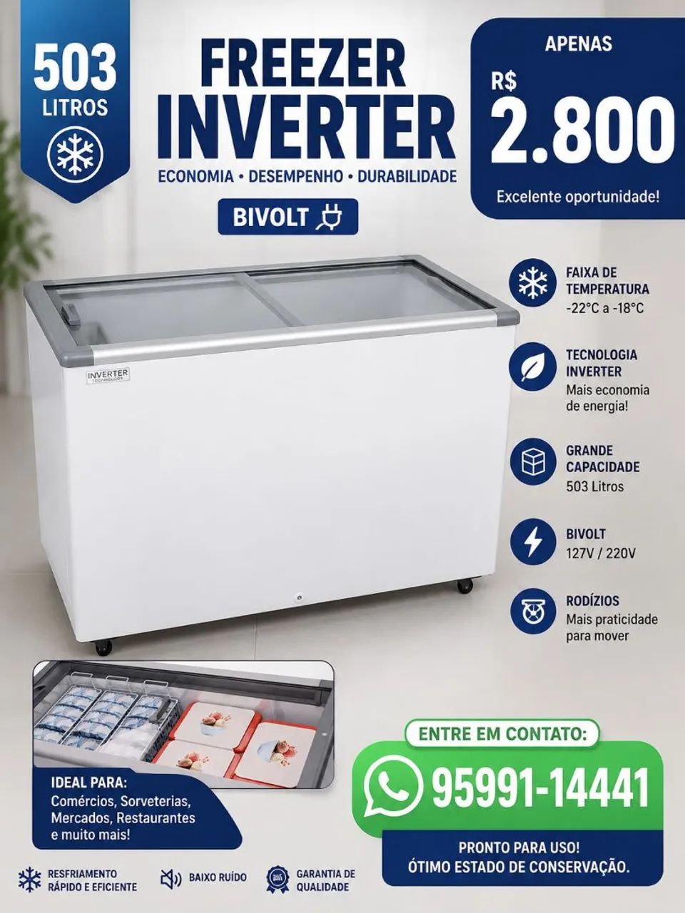 FREZZER 503 litros 