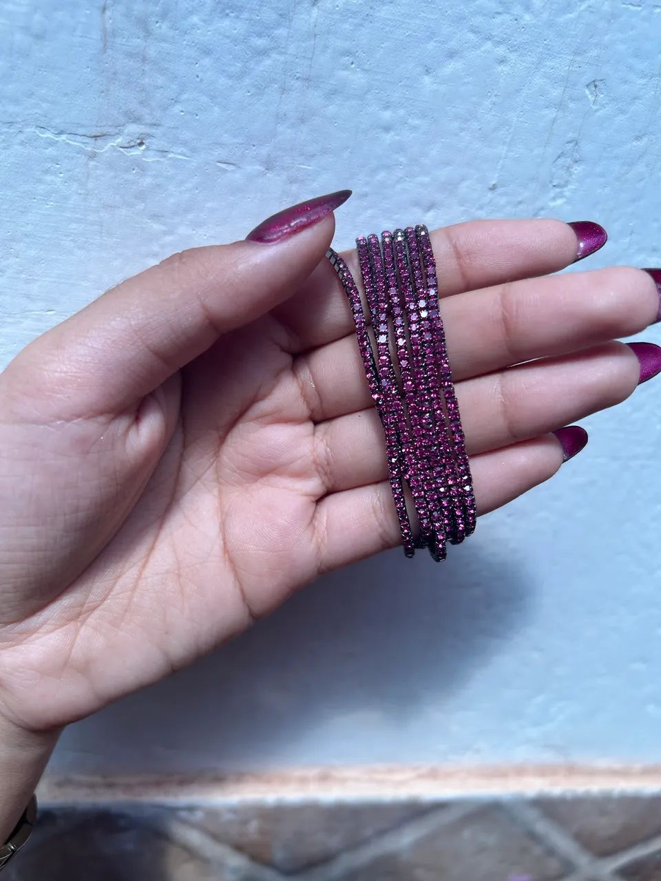 Pulseiras Strass Magenta - Acessórios da moda - Foto 2