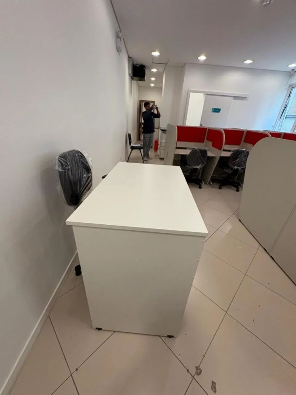 MESA RETA NOVA 1,20 M X 60  CM  BRANCO 18 MM - Foto 2