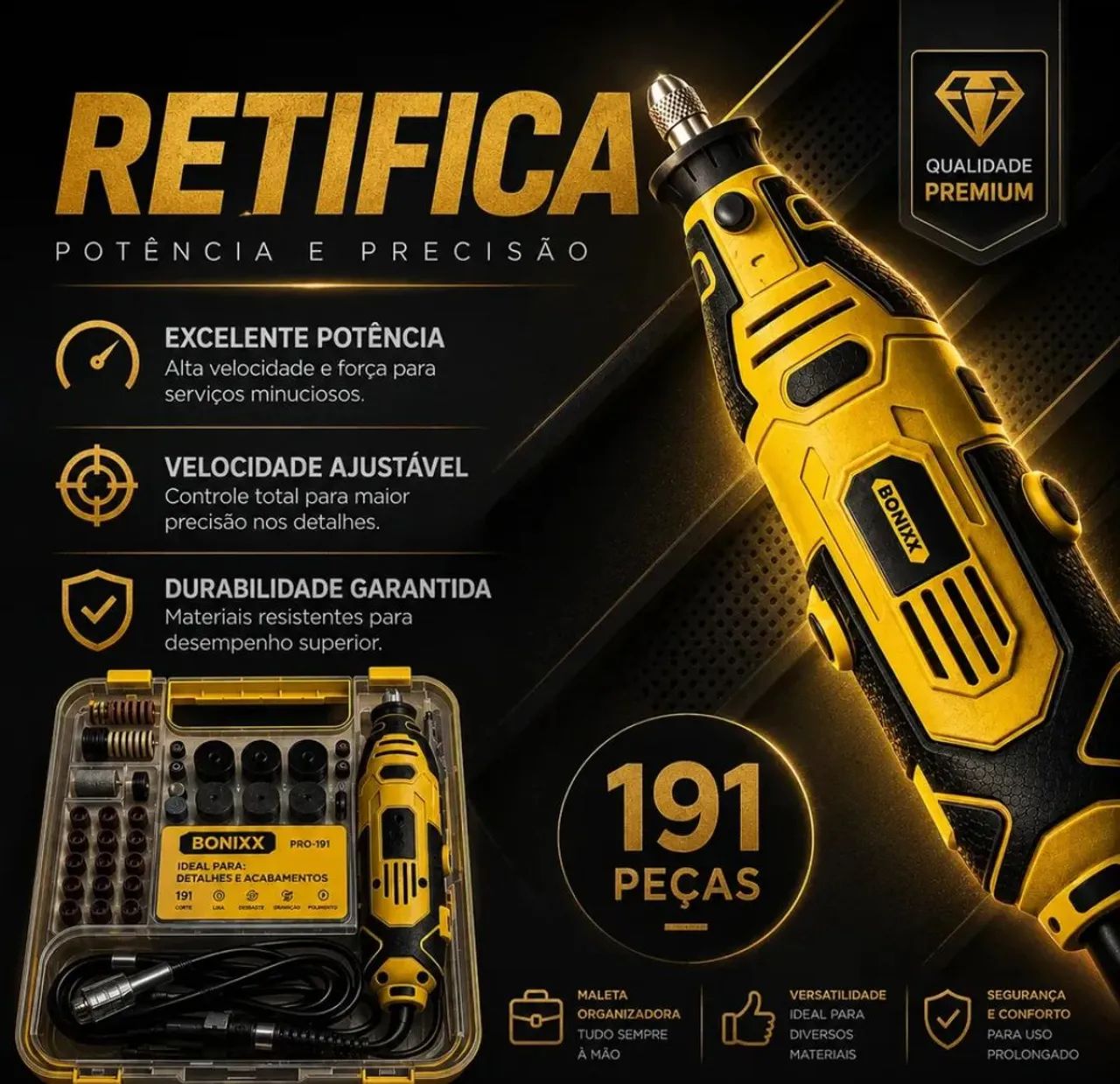 Micro Retifica nova 191 acessórios  - Foto 4