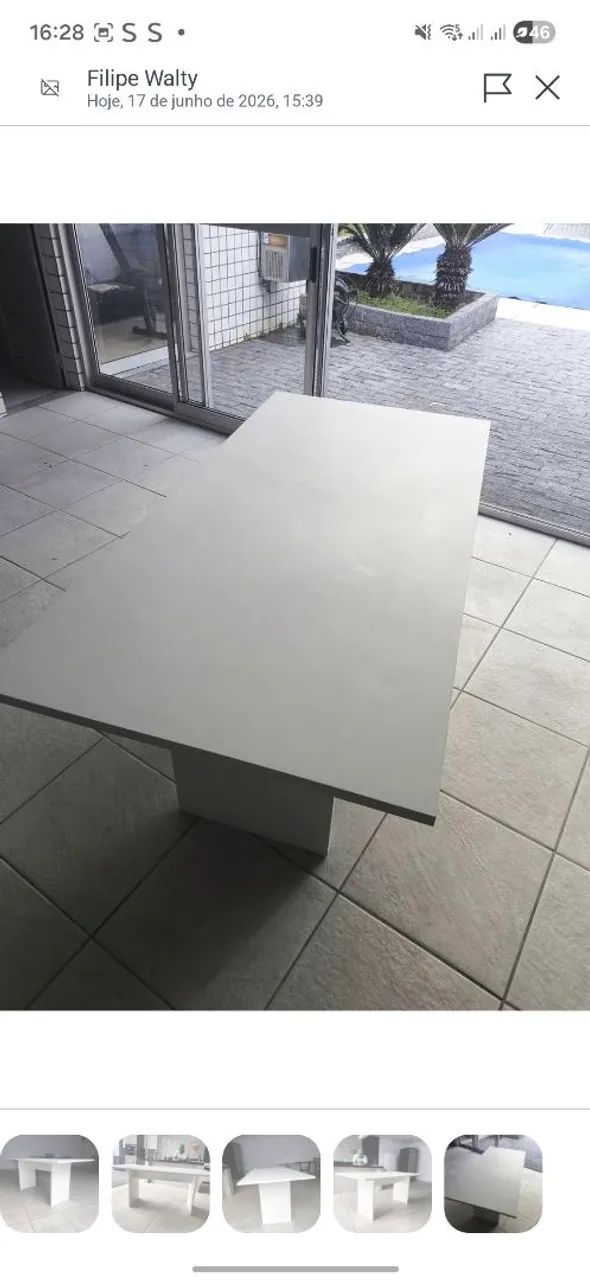 Mesa branca 1,80m por 80cm - Foto 4