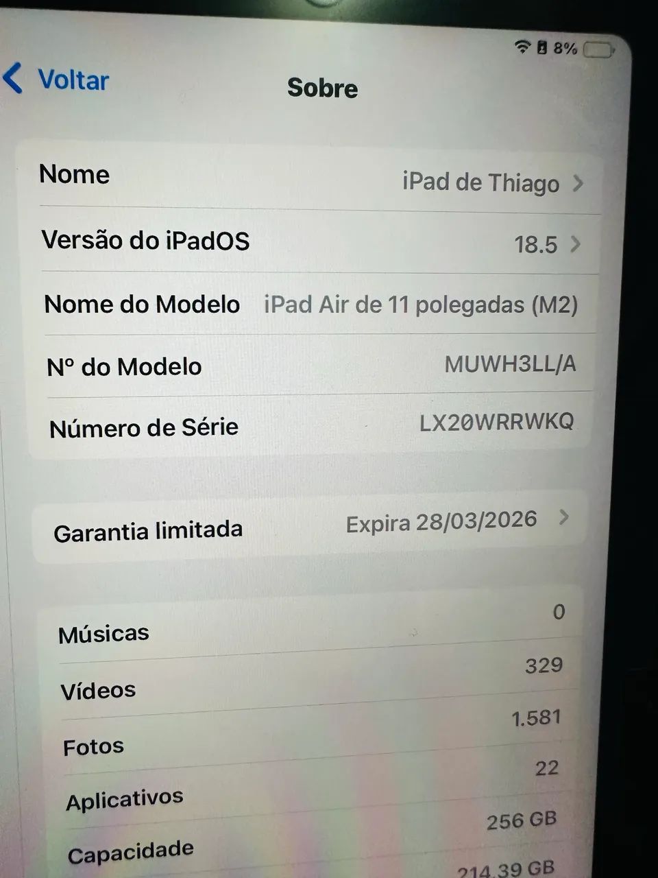 iPad AIR M2 256  - Foto 2