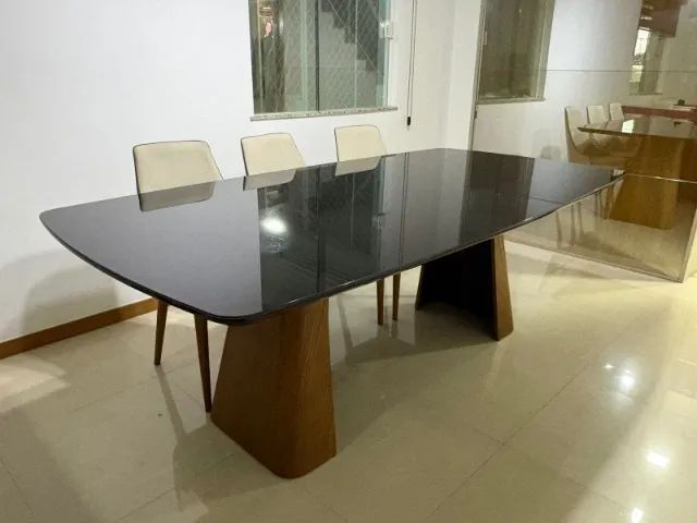 Mesa 8 Lugares com Tampo de Vidro - Foto 4