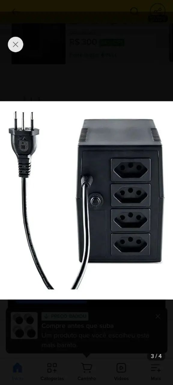 Nobreak interativo monovolt Intelbras XNB 600VA 120V Preto