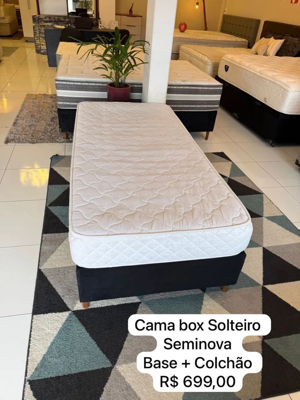 Cama box Solteiro SEMINOVA TOP - ENTREGAMOS 