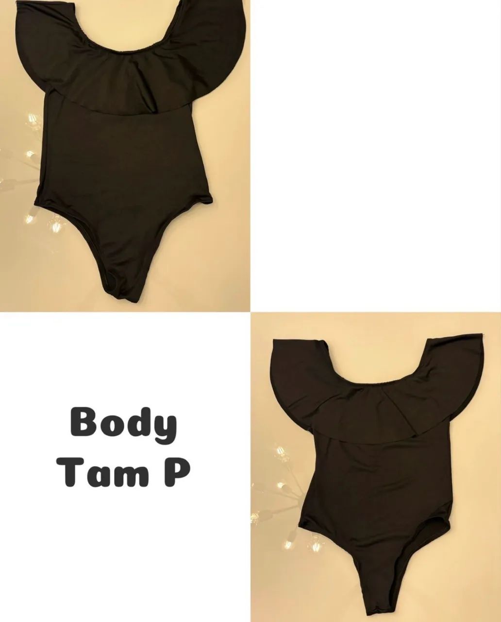 Body preto com babado 