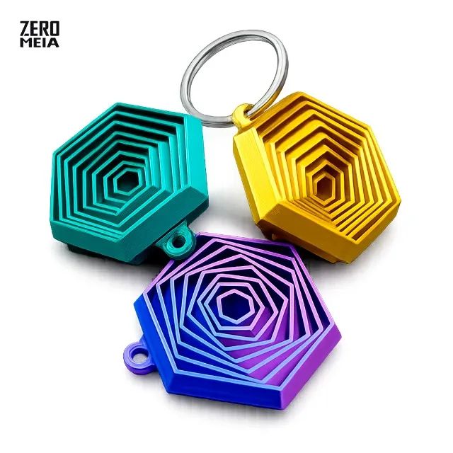 Chaveiro Geométrico Hexagonal - Design Moderno | Impresso em 3D - Foto 3