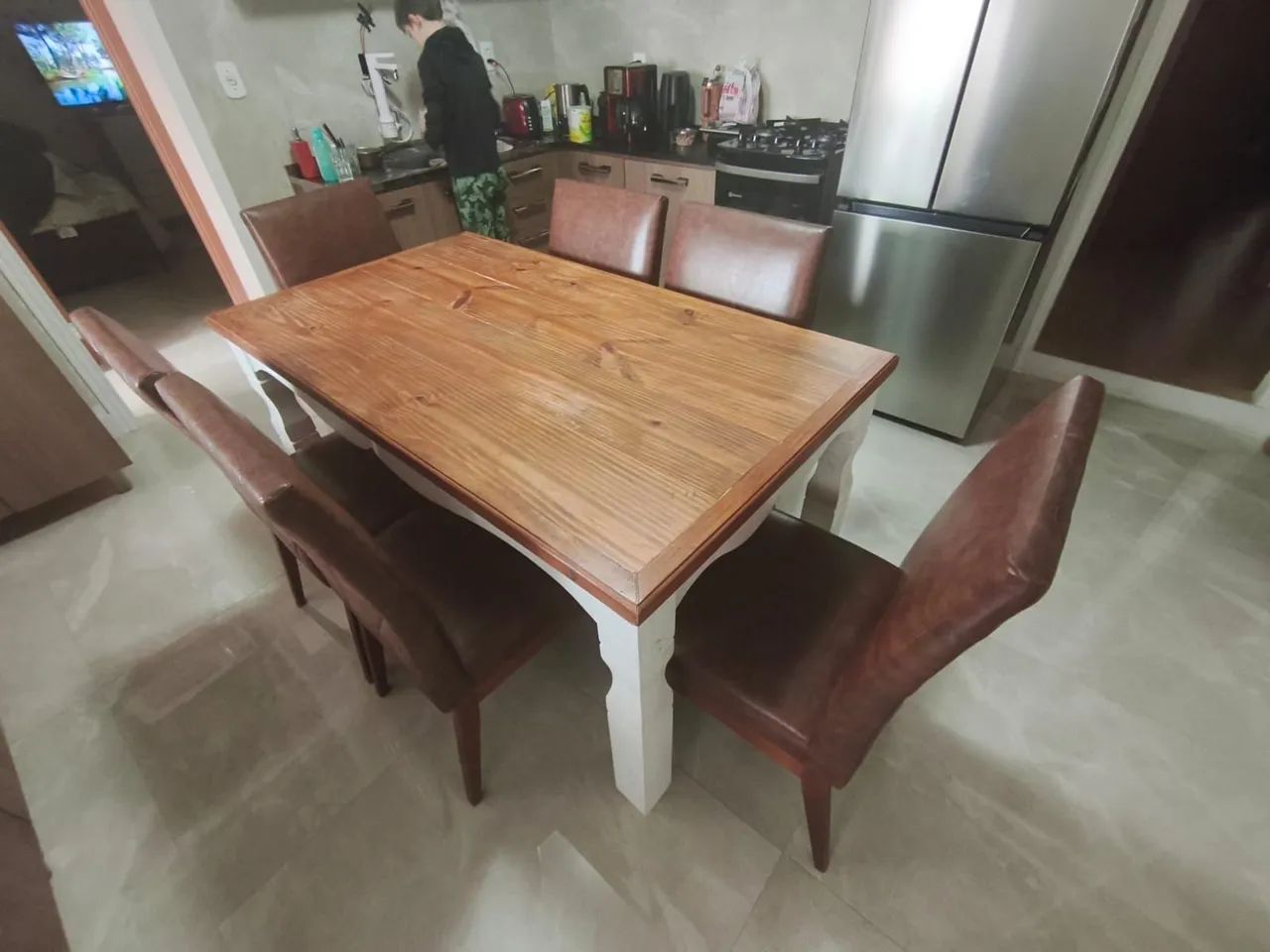 OFERTA!Jogo de mesa e cadeiras madeira maciça - Foto 3