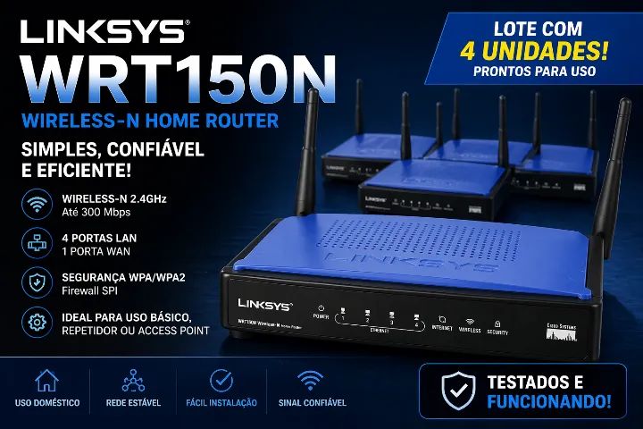 Lote com 4 Roteadores Linksys WRT150N Wireless-N 