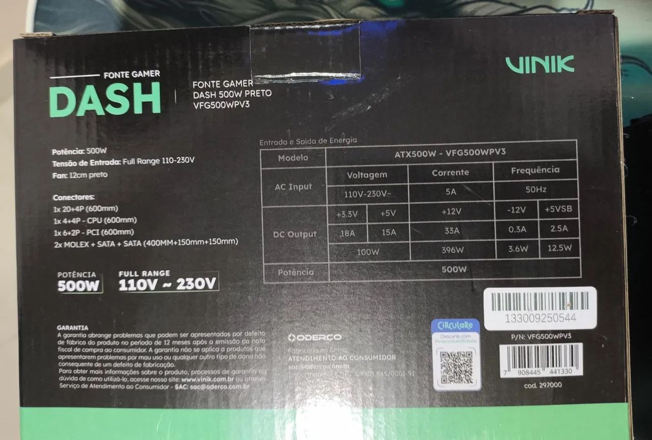 Fonte gamer 500w - Foto 3