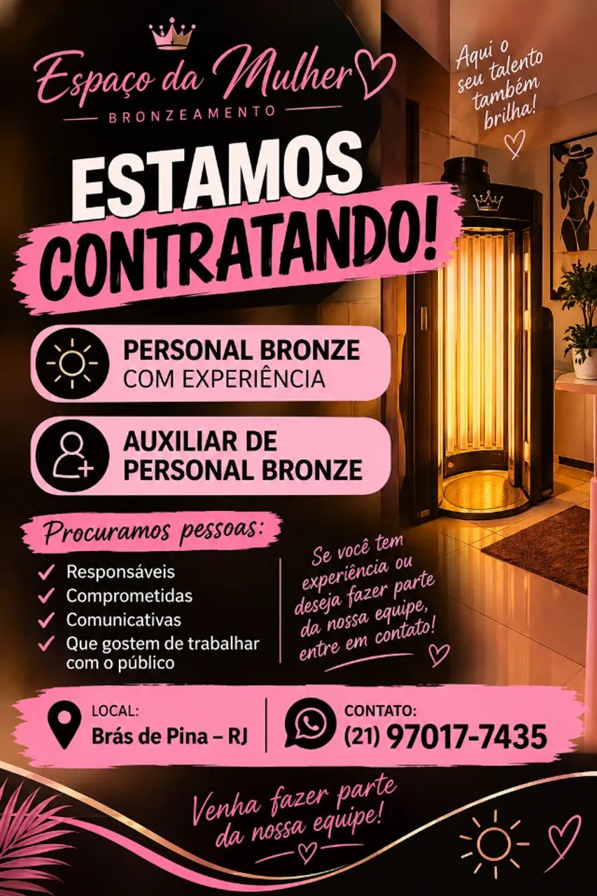 Vaga personal bronze e auxiliar de personal bronze 