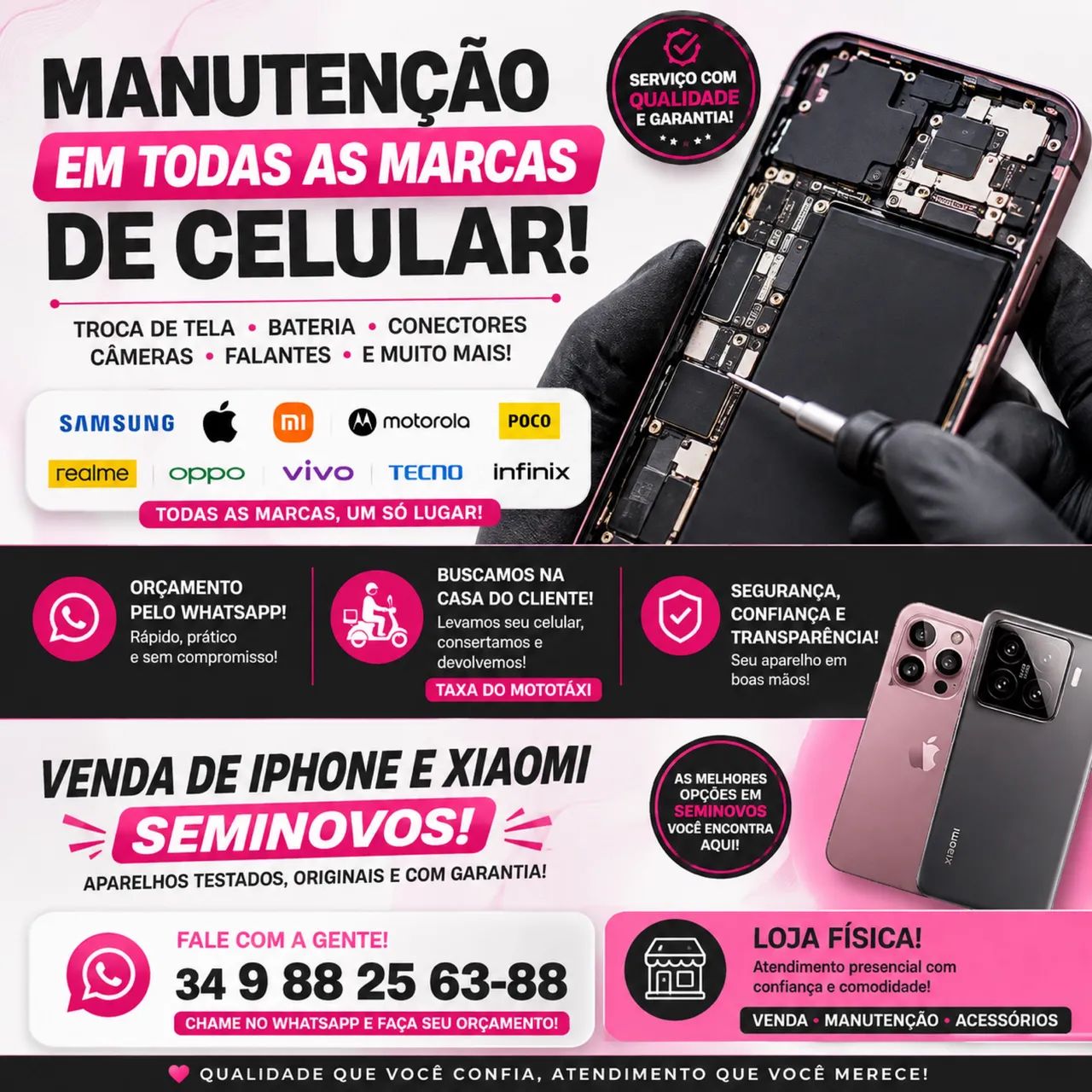 Manutenção e concerto de celulares 