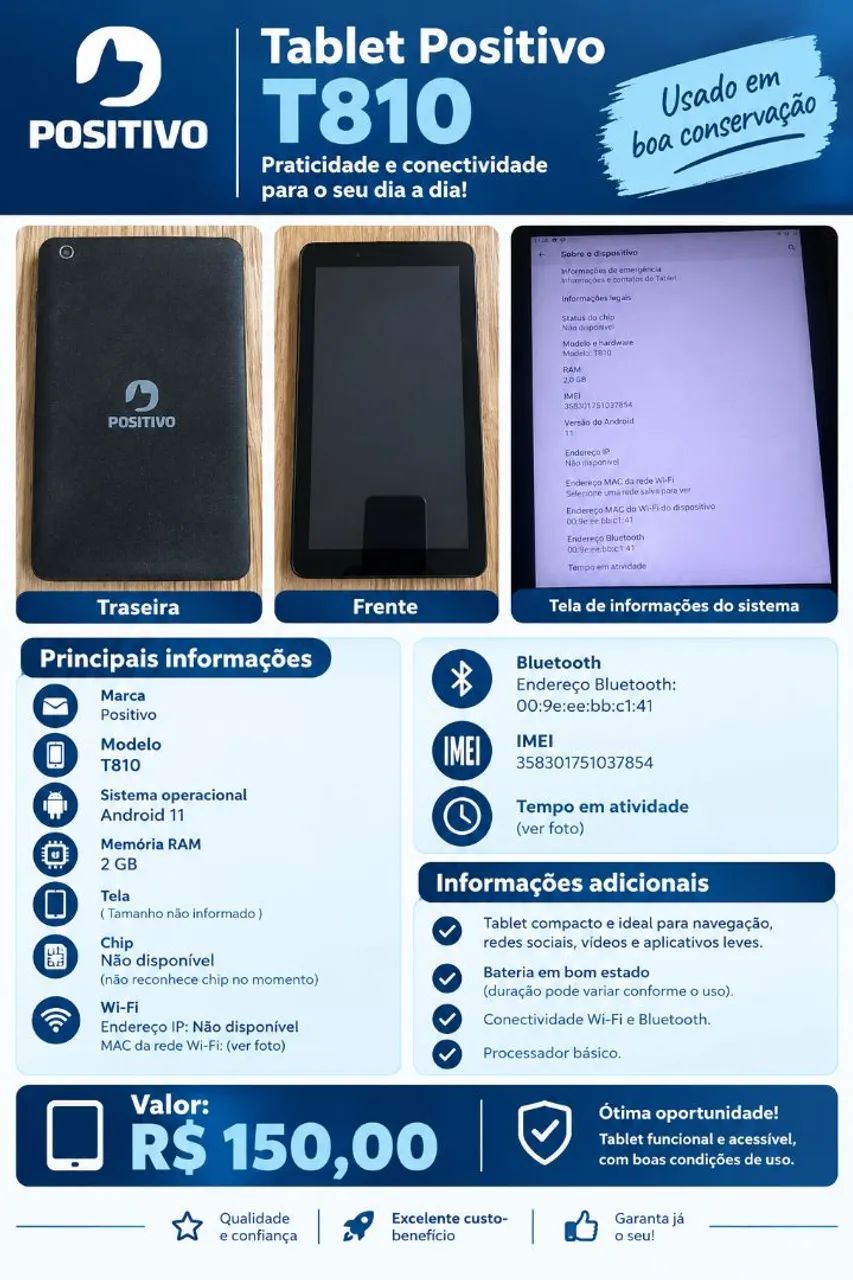 Tablet positivo t810