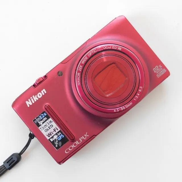 câmera nikon coolpix s9500 18 megapixels vermelha - Câmeras e