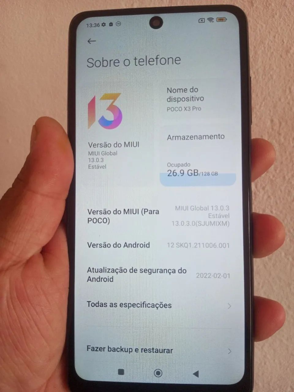 vendo celular redmi Poco x3 pro 128 GB com cabo do carregador bem conservado  - Foto 2