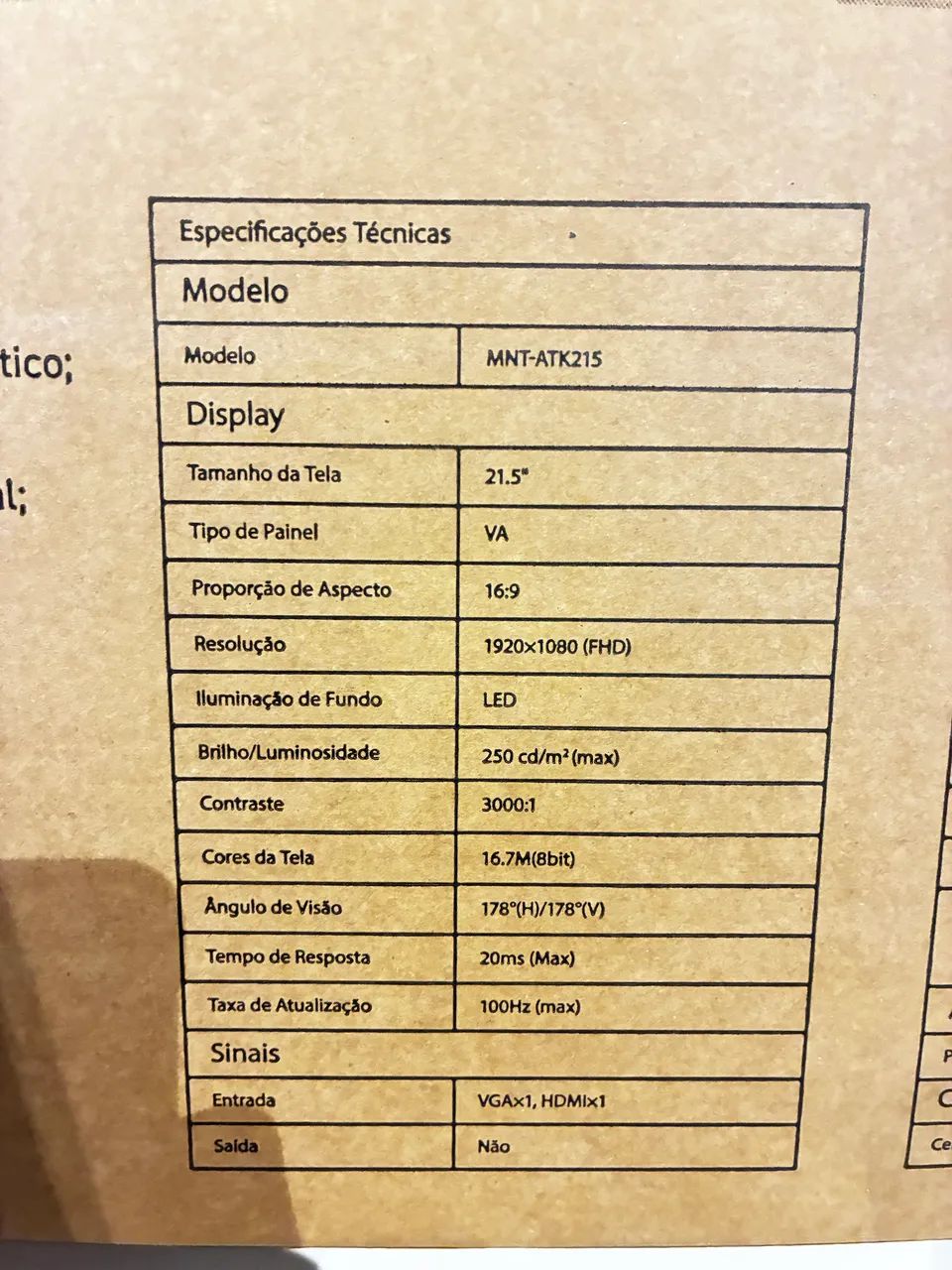 MONITOR GAMER ALLTEK 22 POLEGADAS 100 HZ NOVO COM GARANTIA E NOTA FISCAL - Foto 3