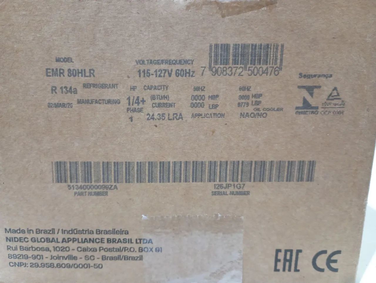 Motor Compressor Embraco EMR80HLR 110V R134A - Foto 2