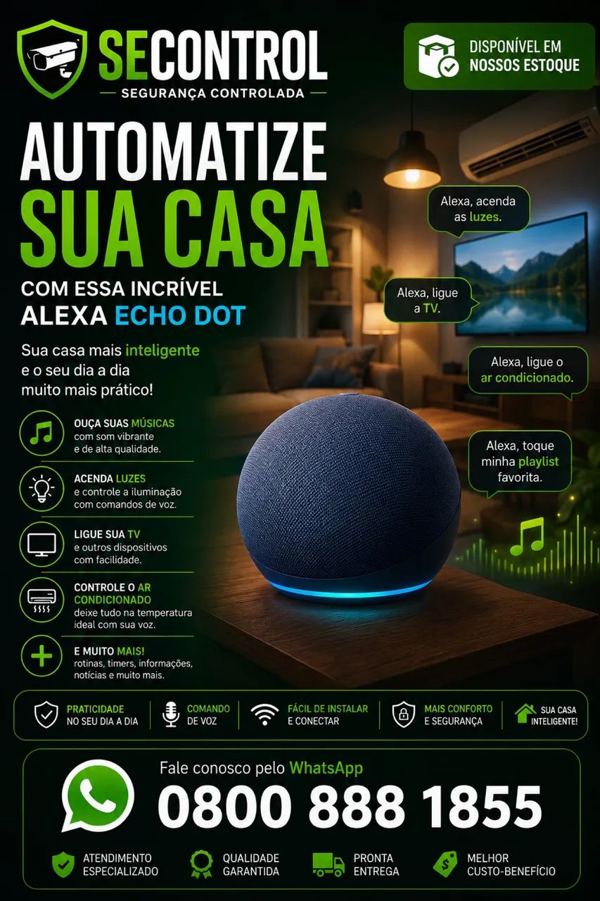 Alexa echo dot , instalado e configurado 