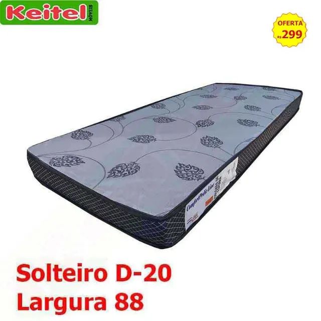 Colchão de Solteiro D20 Estampado Cinza / Preto 88 largura 