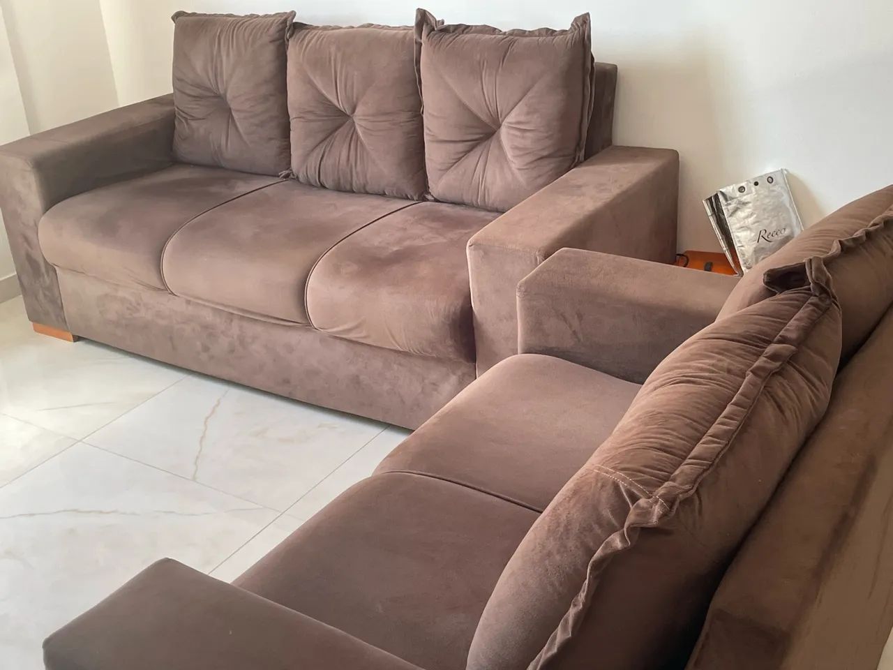 Jogo de sofá marrom - Foto 3