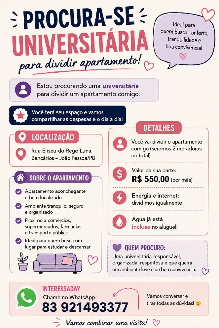 Apartamento para dividir - Bancários