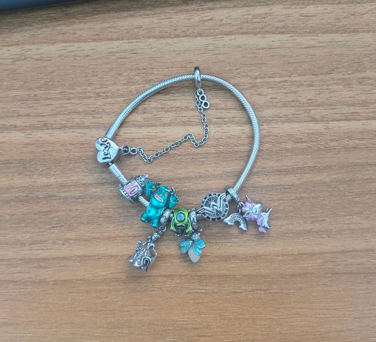 Pulseira de prata berloqueira
