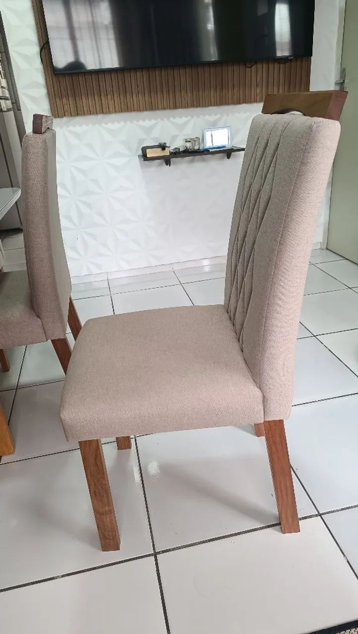 Mesa com 6 cadeiras de linho - Foto 4