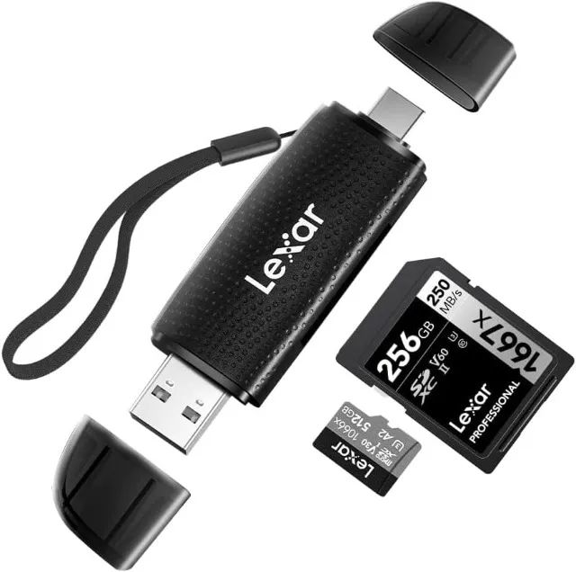 Leitor De Cartão SD E Micro SD Lexar RW310, USB 3.2 Gen 1,170 Mbps 2 Em 1 - Foto 3