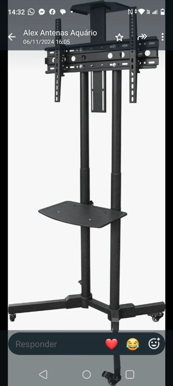Pedestal com rodinhas para TVs de até 70 polegadas  - Foto 5
