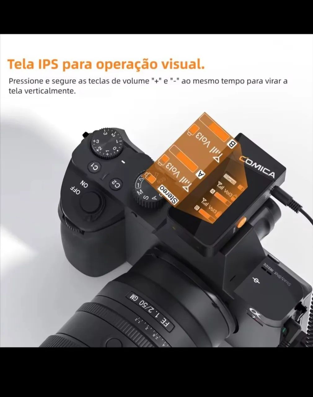 Microfone lapela para Câmera/celular 
