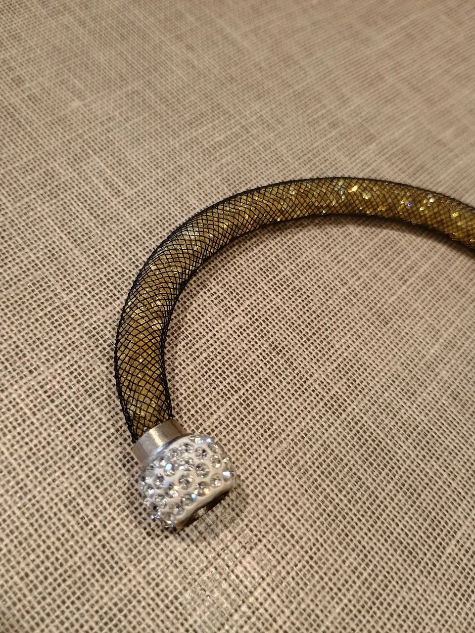 Pulseira com cristais dourados e strass | estilo Swarovski - Foto 3