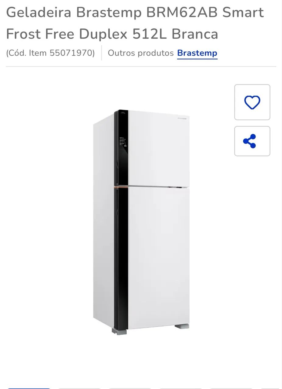 Geladeira Brastemp duplex 512 litros 