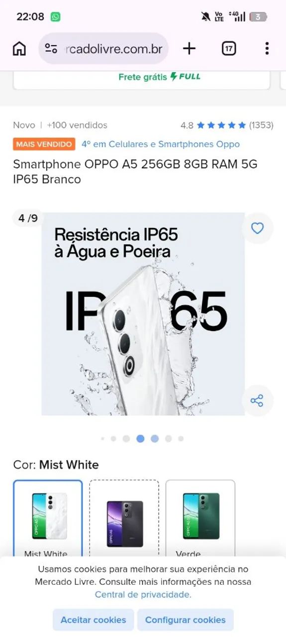celular oppo A5 256gb - Foto 3