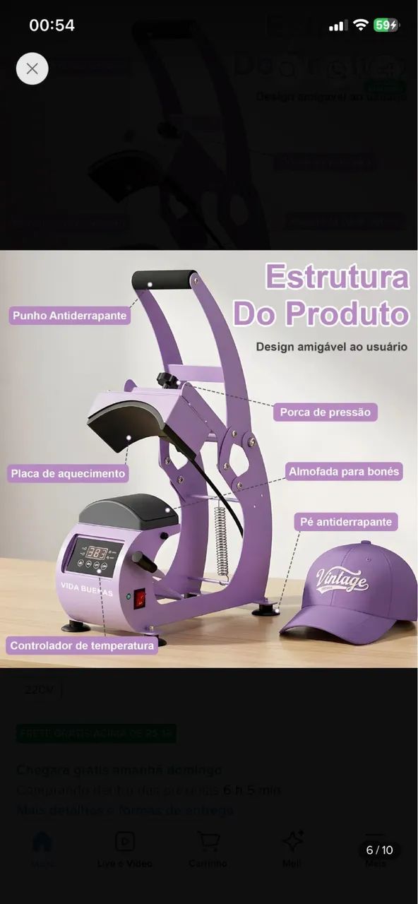 Prensa Térmica para Bonés Sublimação 2 almofadas+luvas térmicas  - Foto 2