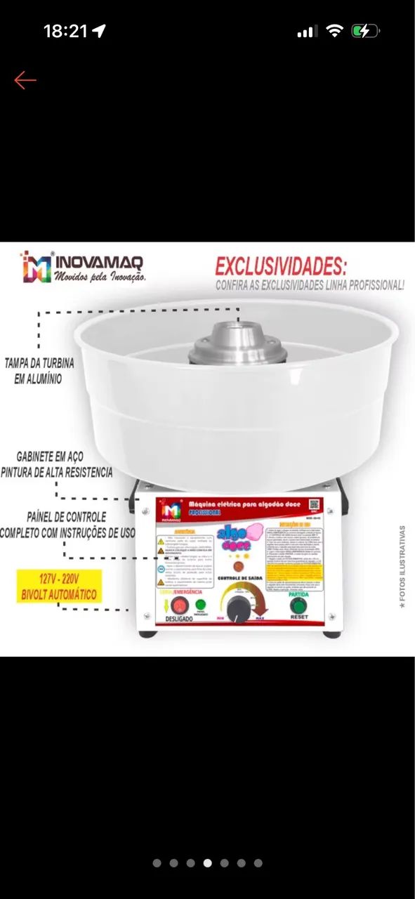 Máquina de algod ão doce - Foto 2