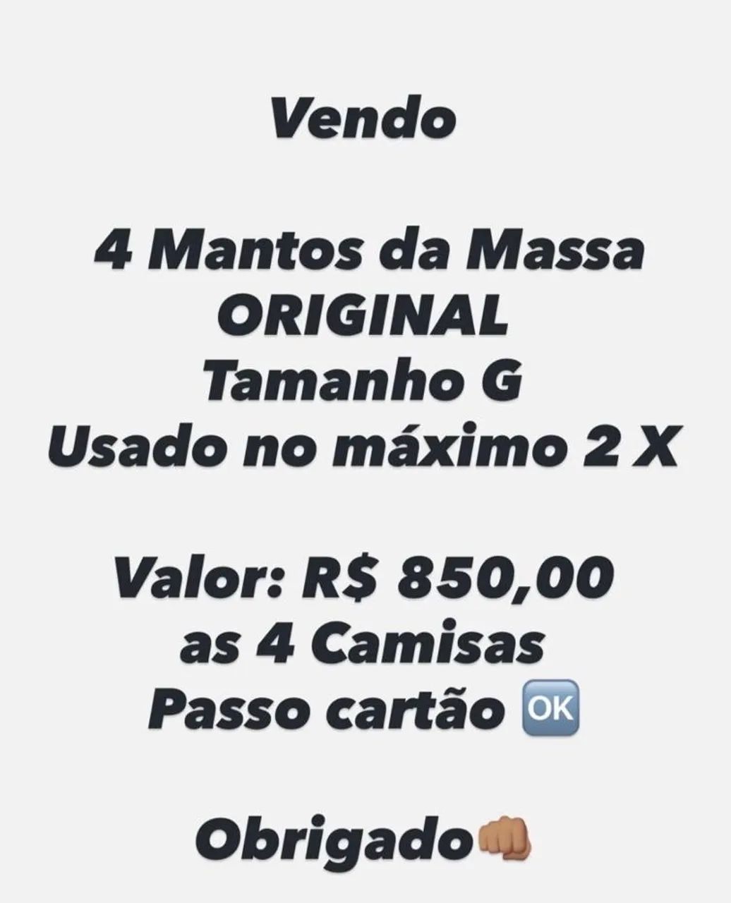 4 Camisas do Manto da Massa ORIGINAL  - Foto 5