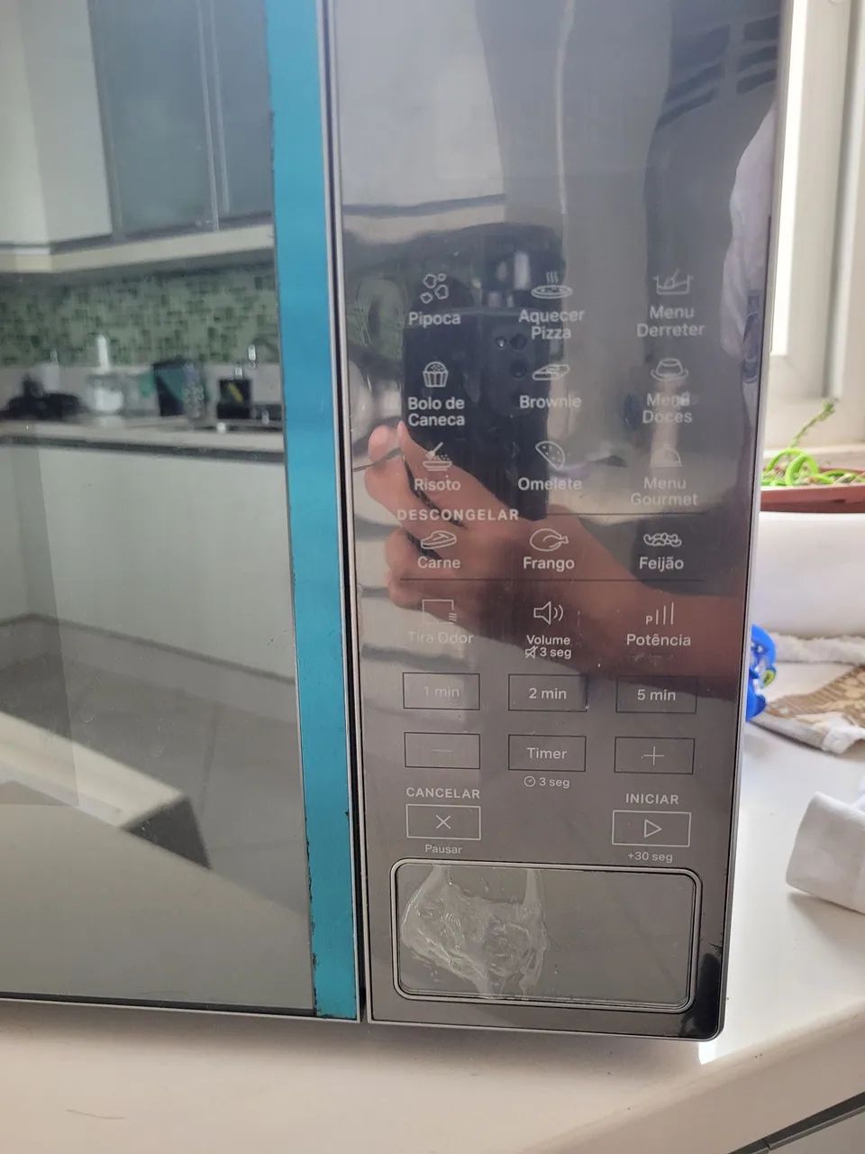 Micro-ondas Brastemp 32L, 127v, prata, espelhado - Foto 2