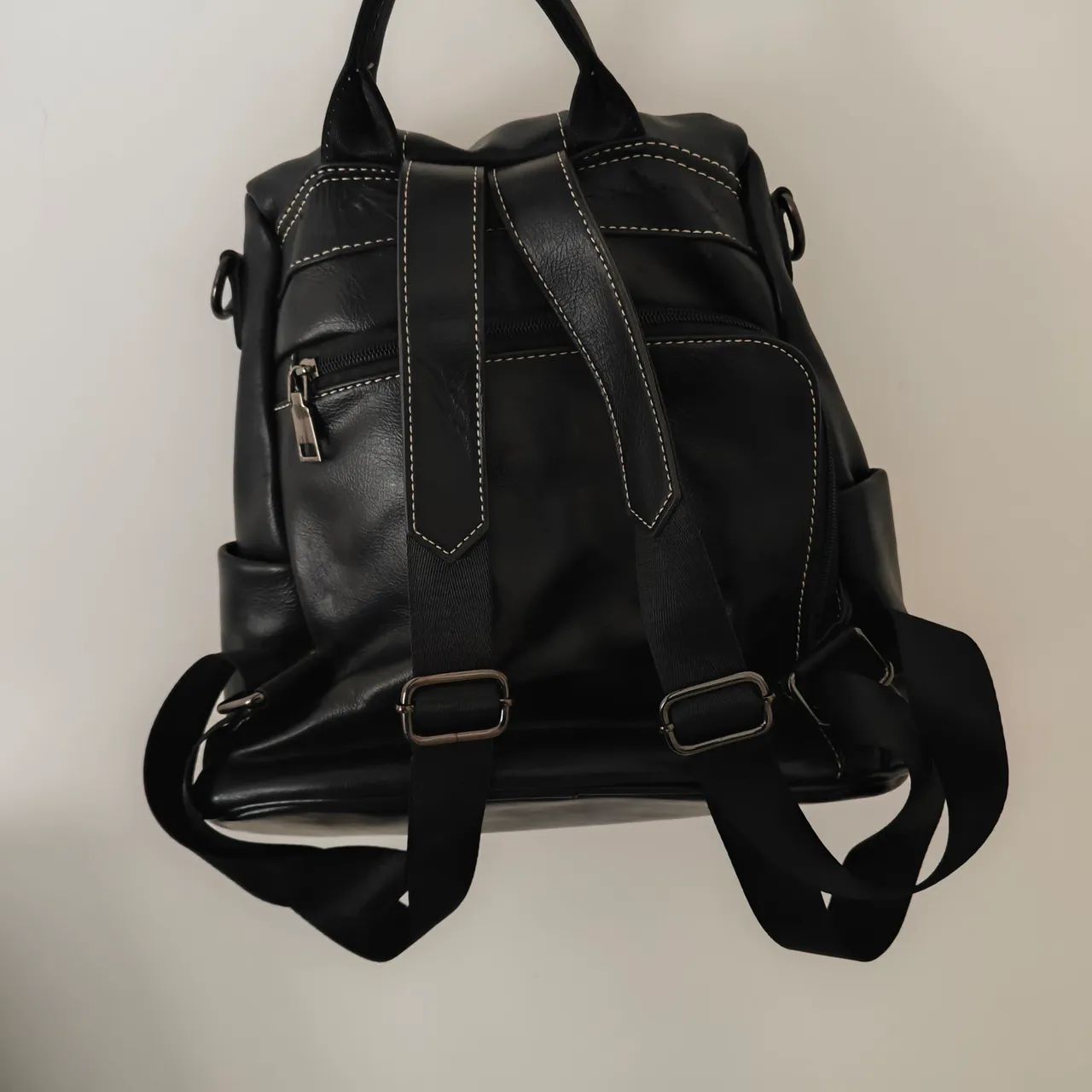 Mochila de Couro Preto - Foto 3