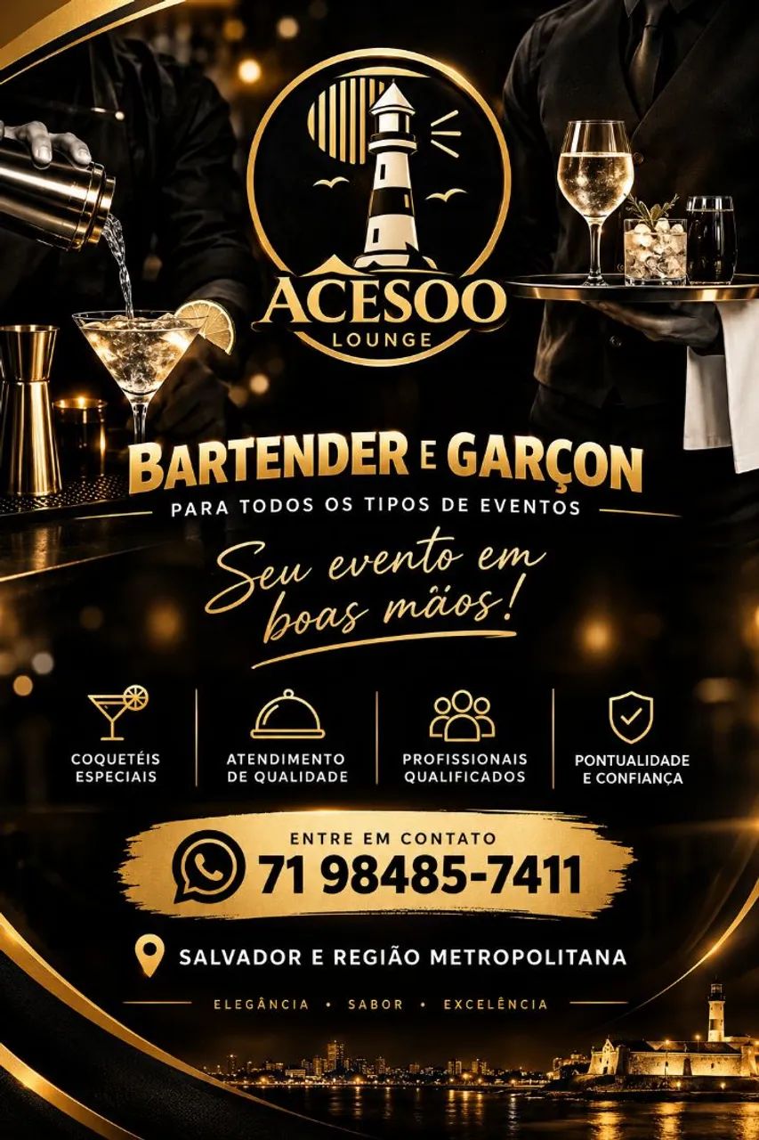 Barmen e  garçons pra te atender 