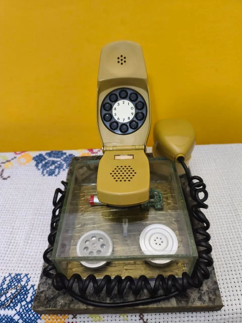  Telefone Gondola Vintage com base de vidro 