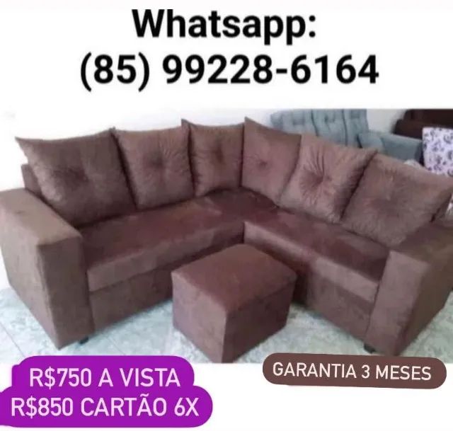 Promoção Sofá em L com Puff de Fábrica - Foto 4