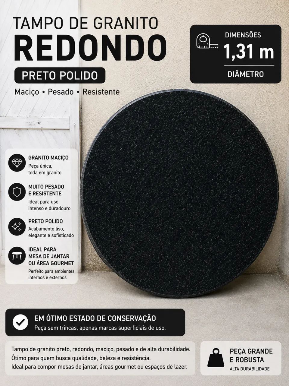 TAMPO DE GRANITO REDONDO