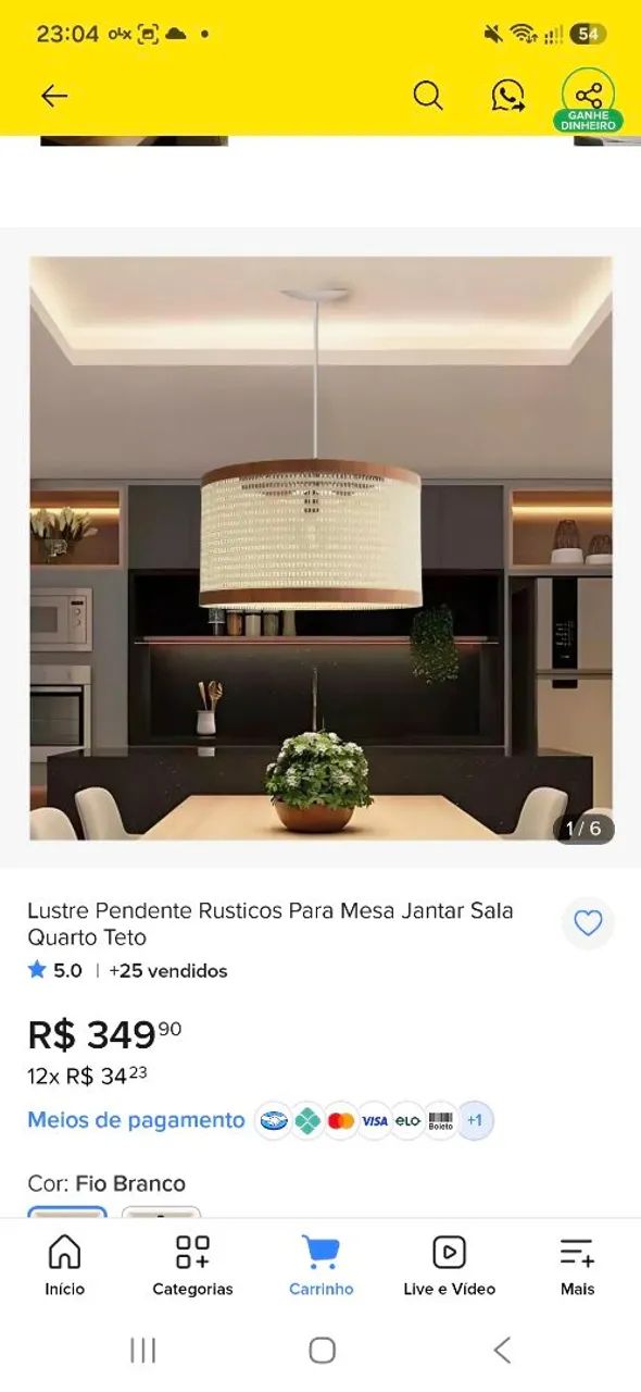 Pendente lustre 