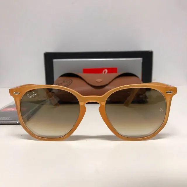 óculos de sol ray ban hexagonal acetato caramelo
