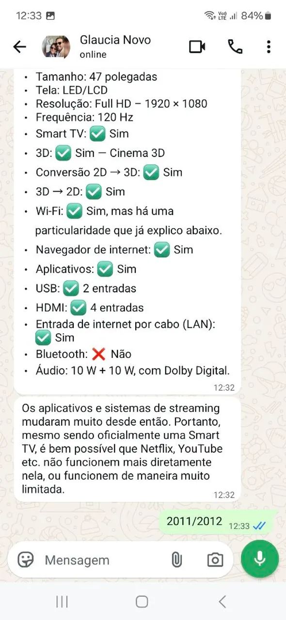 Vendo tv 47 polegadas, Não é Smart , Ótimo Estado...Se comprar adaptador, pega tudo.... - Foto 5