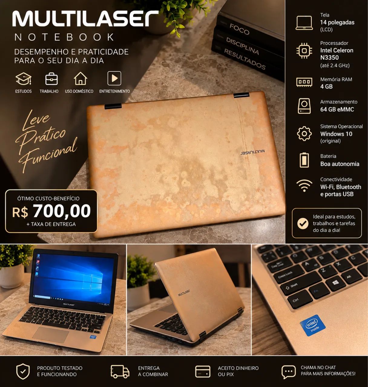 Notebook Multilaser 14? - Leve, Prático e Funcional!